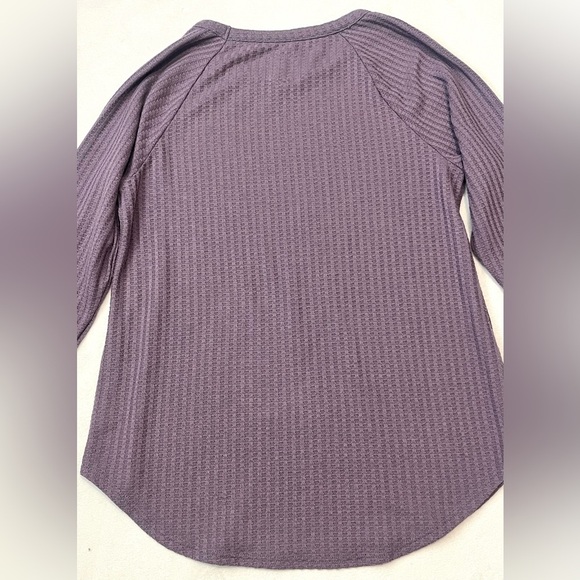 Chaser Thermal Waffle Knit Purple Women's Top Long Sleeve Shirt Size Large - Picture 14 of 14